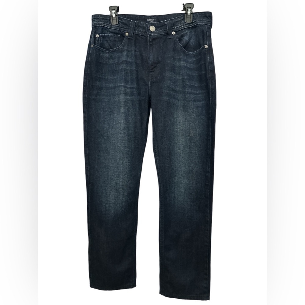 Fidelity Jimmy Slim Straight Jeans In Charleston Size 33 Dark Wash Denim